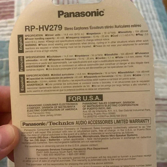 New sealed Panasonic earphones - Picture 4 of 5